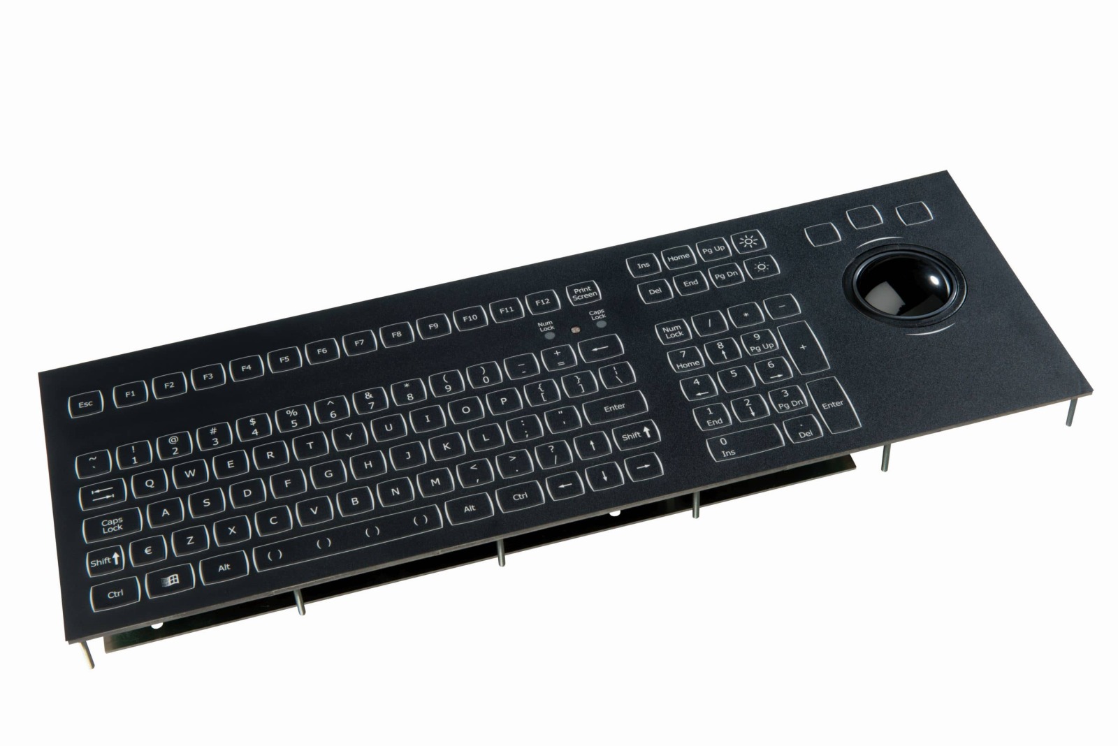 BACKLIT SEALED KEYBOARD WITH TRACKBALL